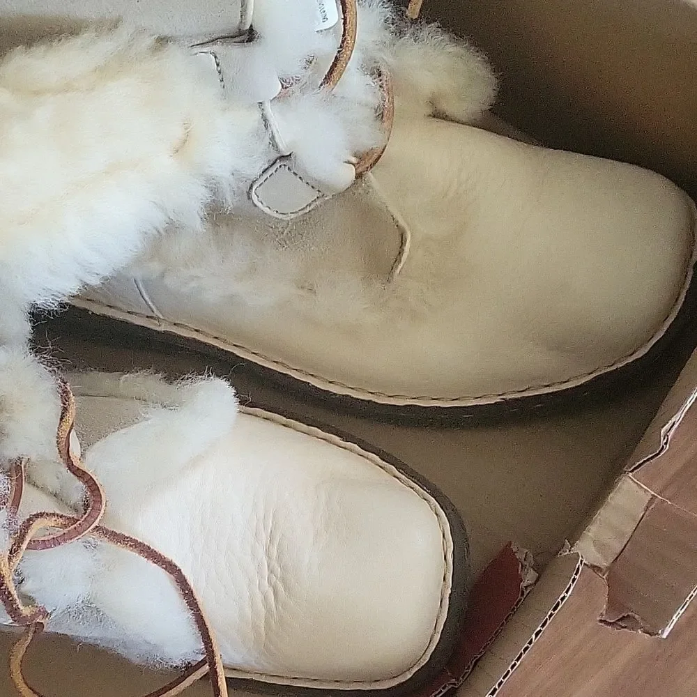 Born Cream and Tan Winter Boots